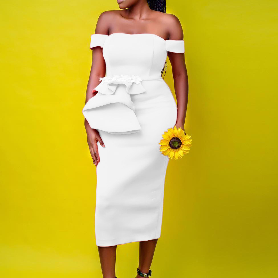 Elegant And Sexy Strapless Off-Shoulder Celebrity Dress