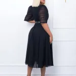 Fashionable Splicing Chiffon Beaded Lady Dress
