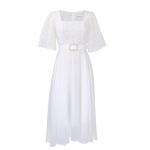 Fashionable Splicing Chiffon Beaded Lady Dress