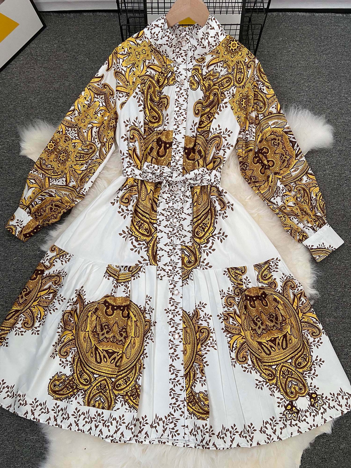 Printed Tie-Strap Swing Dress