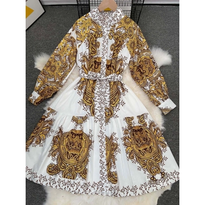 Printed Tie-Strap Swing Dress 01