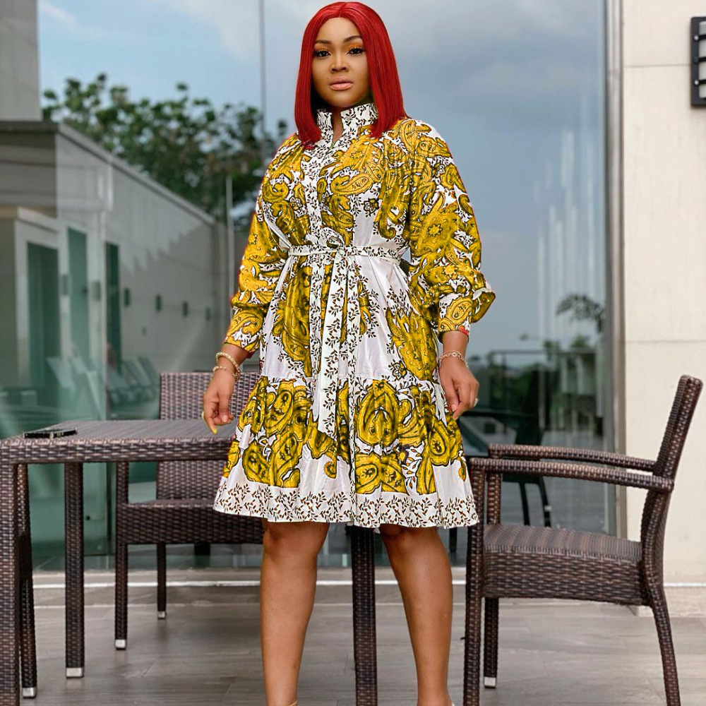 Printed Tie-Strap Swing Dress
