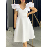 Ruffle High Waist A-Line Banquet Party Dress