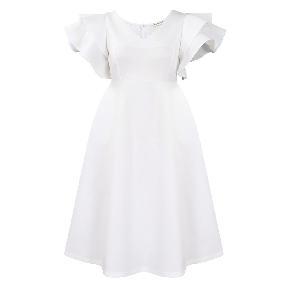 Ruffle High Waist A-Line Banquet Party Dress