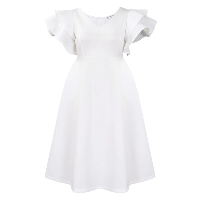 Ruffle High Waist A-Line Banquet Party Dress 01