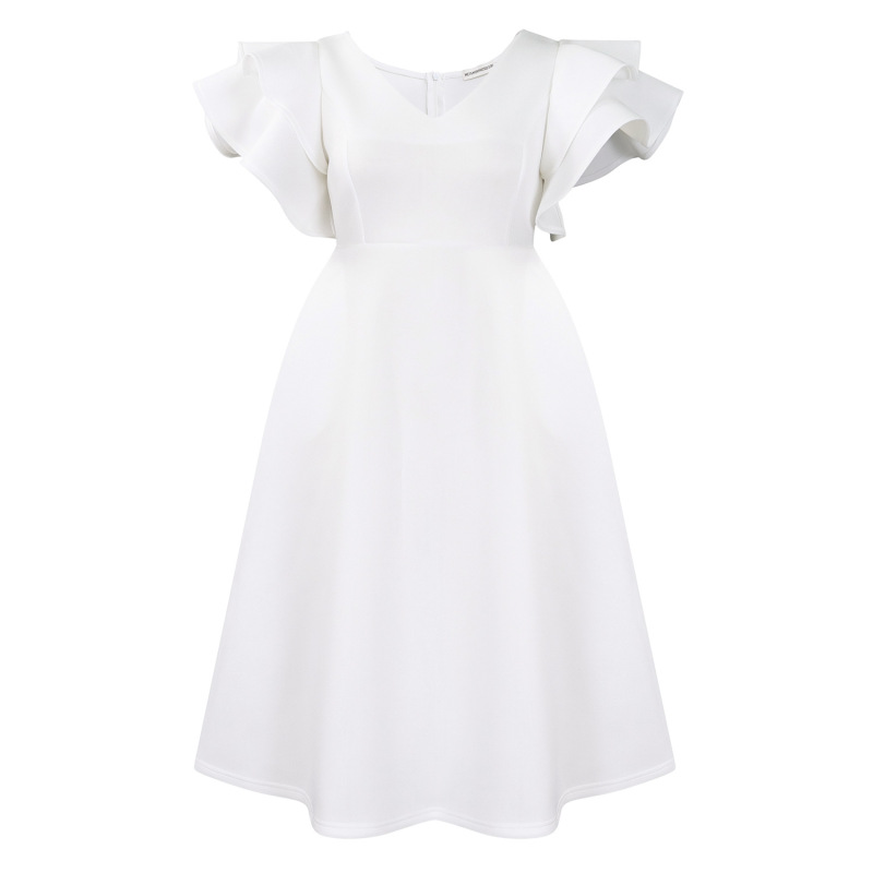 Ruffle High Waist A-Line Banquet Party Dress