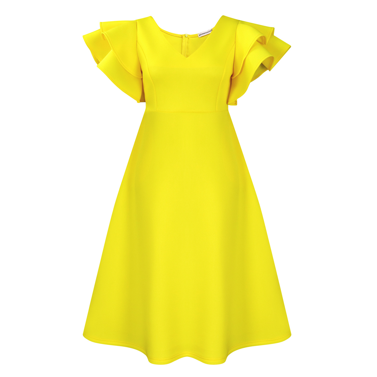 Ruffle High Waist A-Line Banquet Party Dress