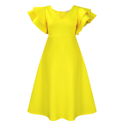 Ruffle High Waist A-Line Banquet Party Dress 02