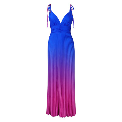 Sexy Halter Backless Dress With Gradient Color 01