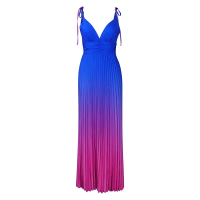 Sexy Halter Backless Dress With Gradient Color 01