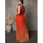 Sexy Halter Backless Dress With Gradient Color