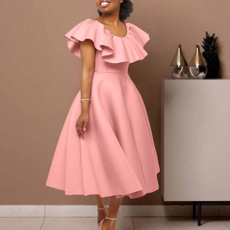Summer Fashion Temperament Ruffled Big Skirt Banquet Dress