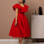 Summer Fashion Temperament Ruffled Big Skirt Banquet Dress