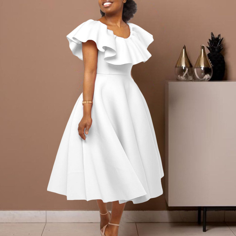 Summer Fashion Temperament Ruffled Big Skirt Banquet Dress