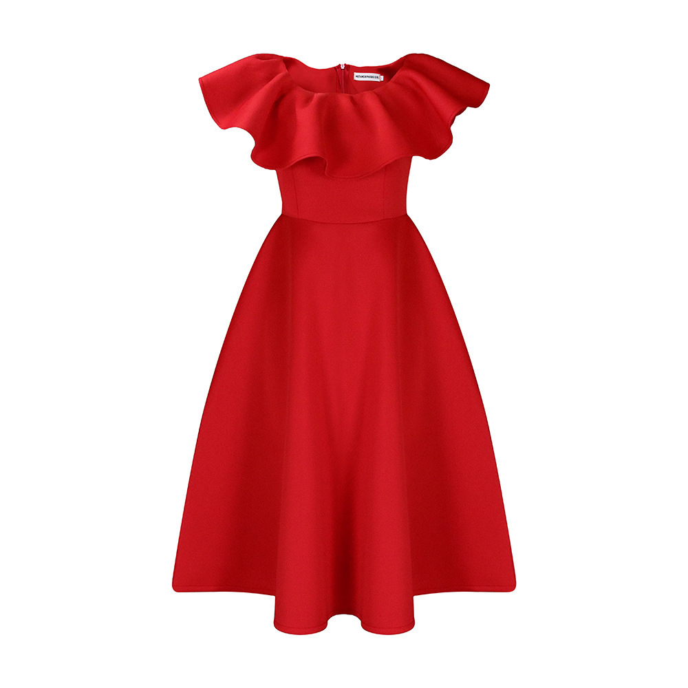 Summer Fashion Temperament Ruffled Big Skirt Banquet Dress