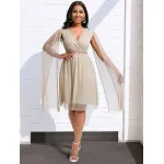 Summer New Fashion V-Neck Cape Cross-Border Dress