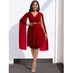 Summer New Fashion V-Neck Cape Cross-Border Dress
