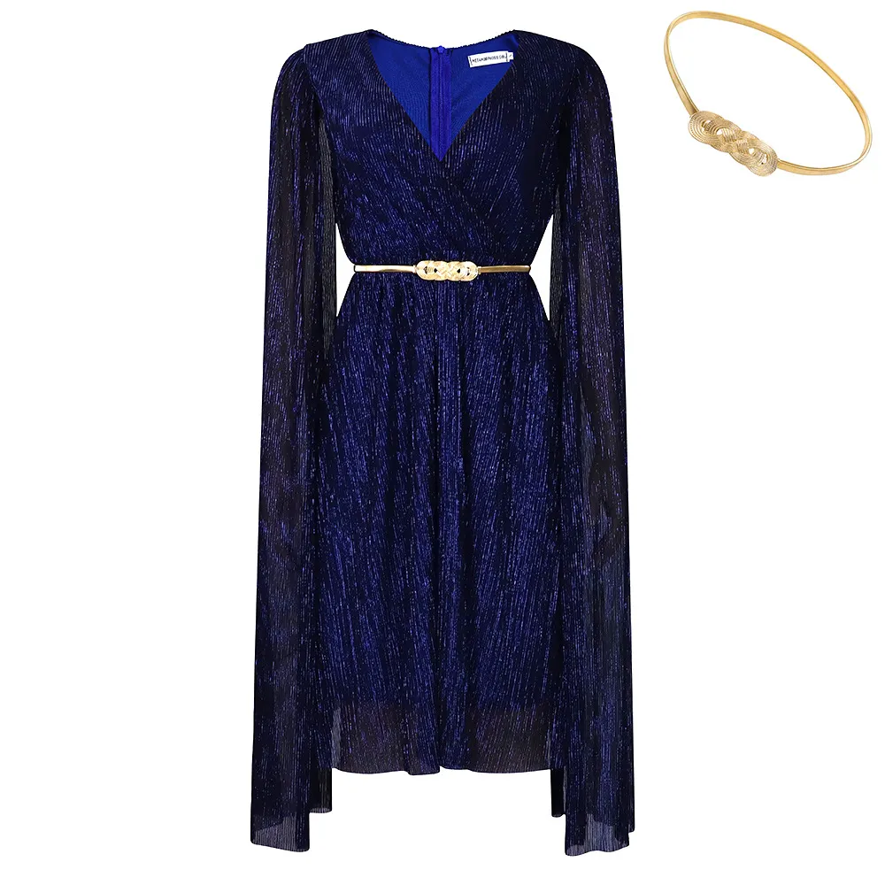 Summer New Fashion V-Neck Cape Cross-Border Dress
