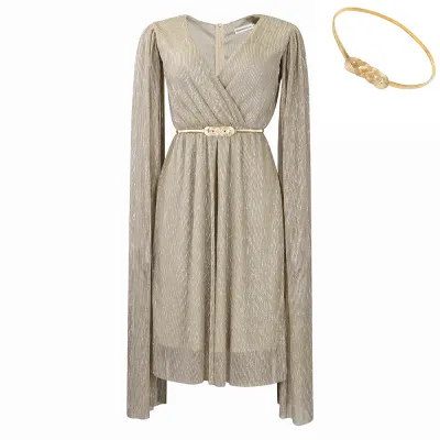 Summer New Fashion V-Neck Cape Cross-Border Dress 01
