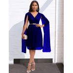 Summer New Fashion V-Neck Cape Cross-Border Dress