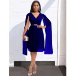 Summer New Fashion V-Neck Cape Cross-Border Dress