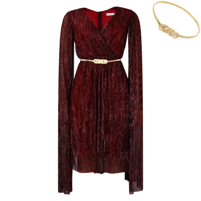 Summer New Fashion V-Neck Cape Cross-Border Dress 02