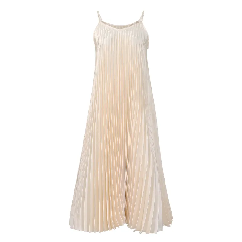 Suspender Pleated Sexy Fashion A-line Long Skirt Dress