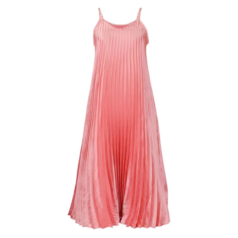 Suspender Pleated Sexy Fashion A-line Long Skirt Dress
