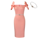 Temperament Three-Dimensional Flower Elegant Banquet Dress Hip Dress