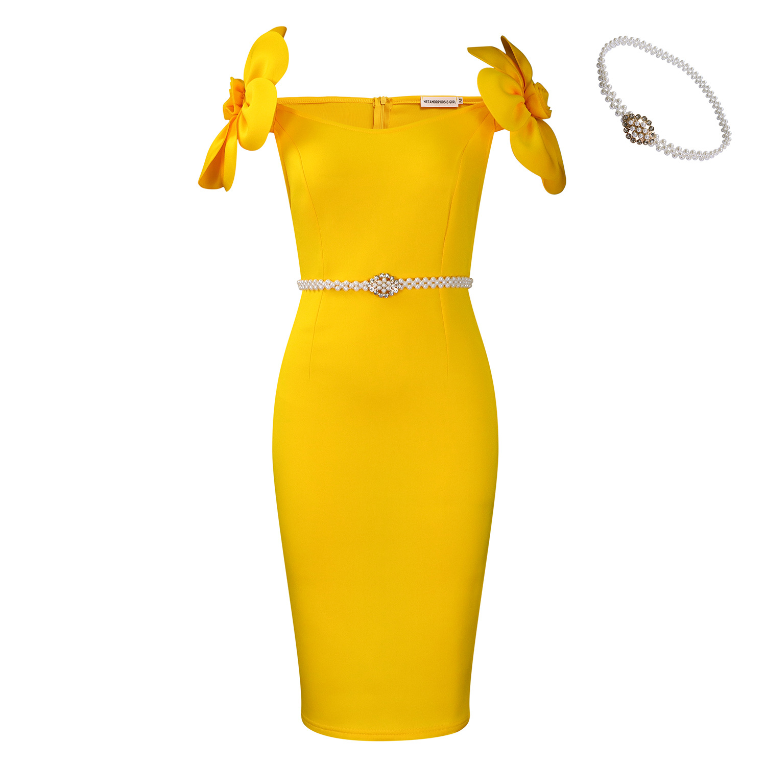 Temperament Three-Dimensional Flower Elegant Banquet Dress Hip Dress