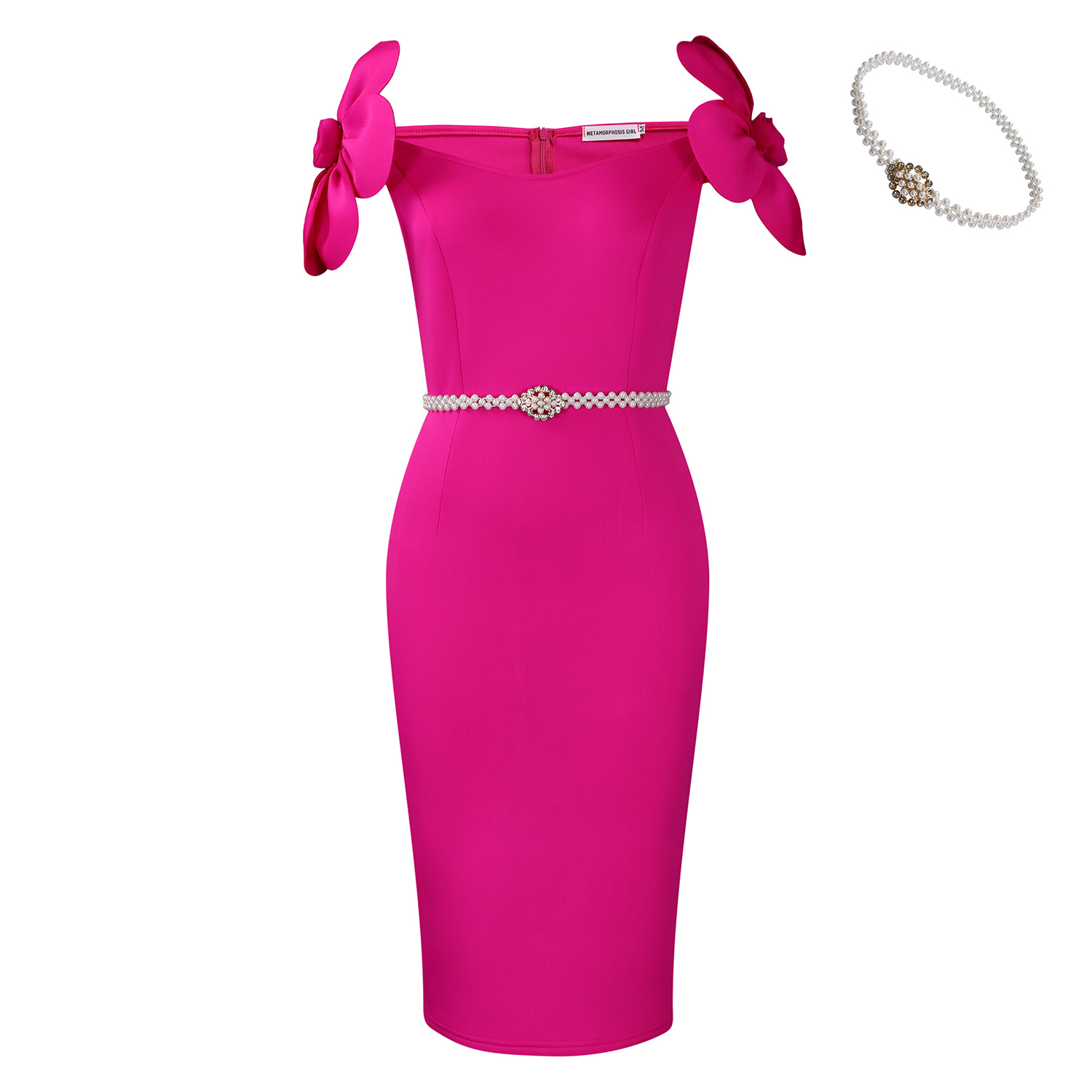 Temperament Three-Dimensional Flower Elegant Banquet Dress Hip Dress