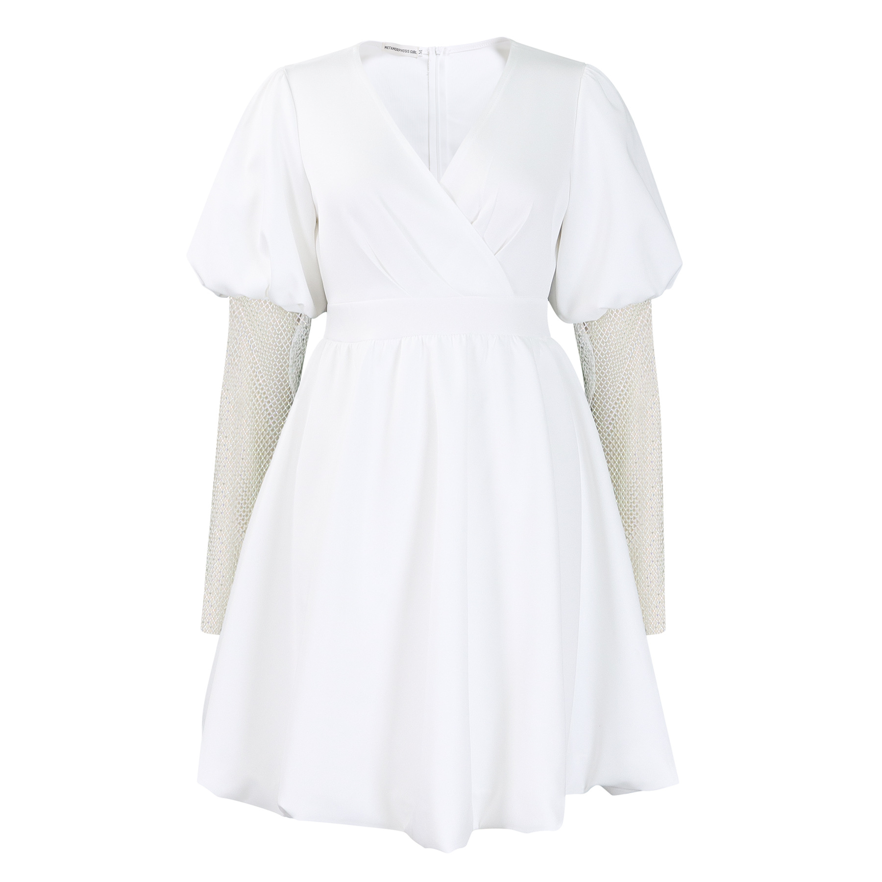 V-Neck Big Puff Sleeves Banquet Dress Bridesmaid Dress