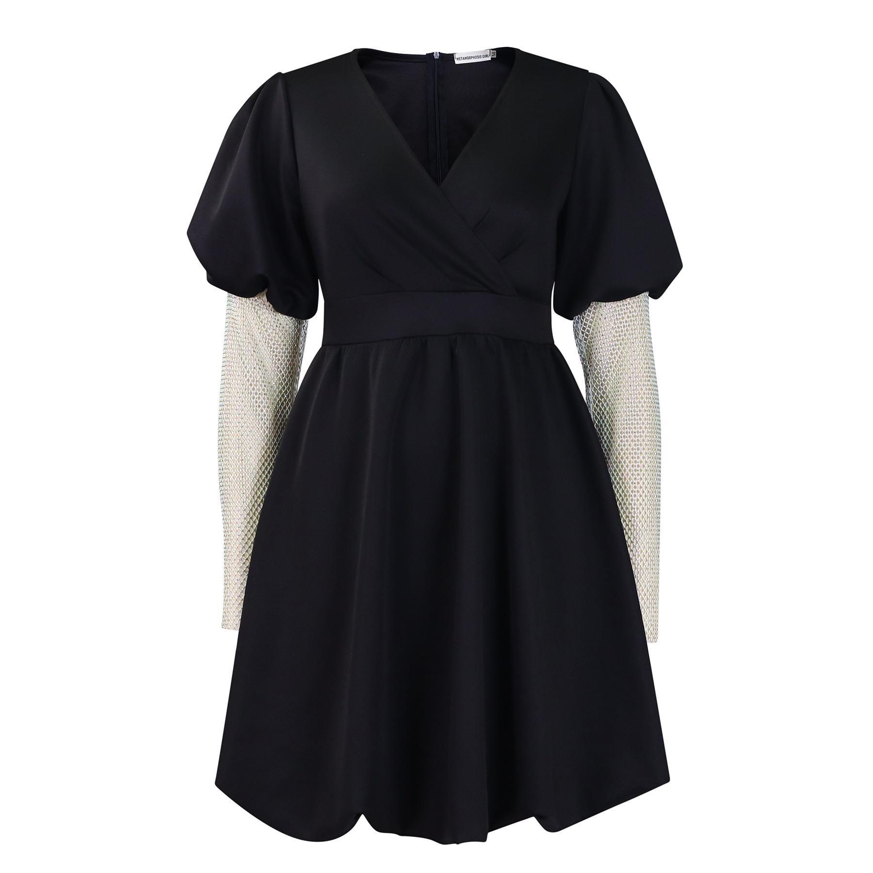 V-Neck Big Puff Sleeves Banquet Dress Bridesmaid Dress