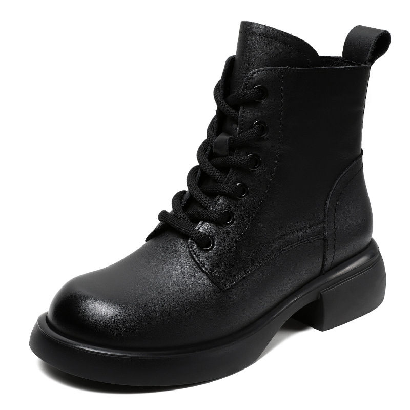 Leather Ankle Boots Platform Doc Martens for Women