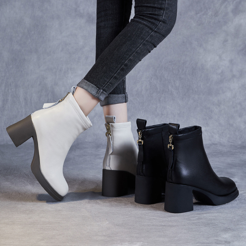 Leather Chunky Doc Martens and Fleece Ankle Boots