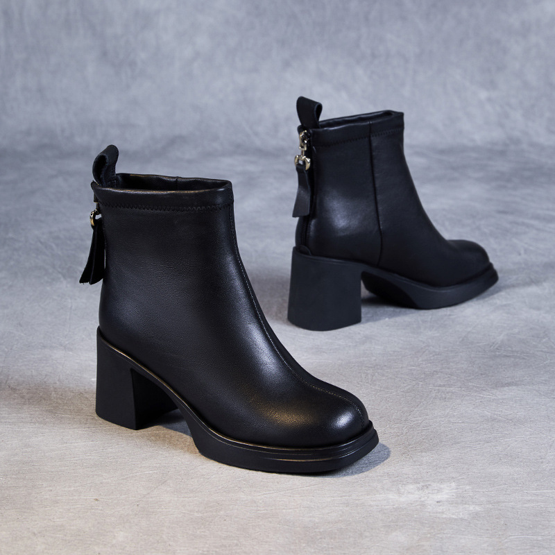 Leather Chunky Doc Martens and Fleece Ankle Boots