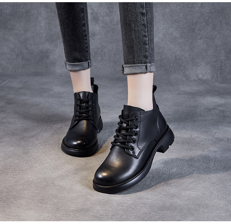 Leather Doc Martens Women's V-Top Lace-Up Ankle Boots