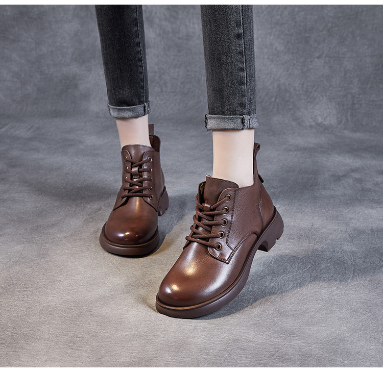 Leather Doc Martens Women's V-Top Lace-Up Ankle Boots