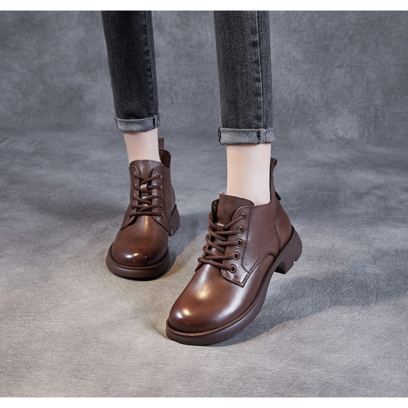 Leather Doc Martens Women's V-Top Lace-Up Ankle Boots