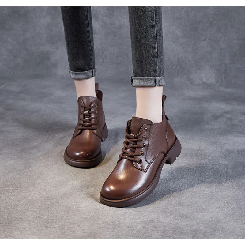 Leather Doc Martens Women's V-Top Lace-Up Ankle Boots