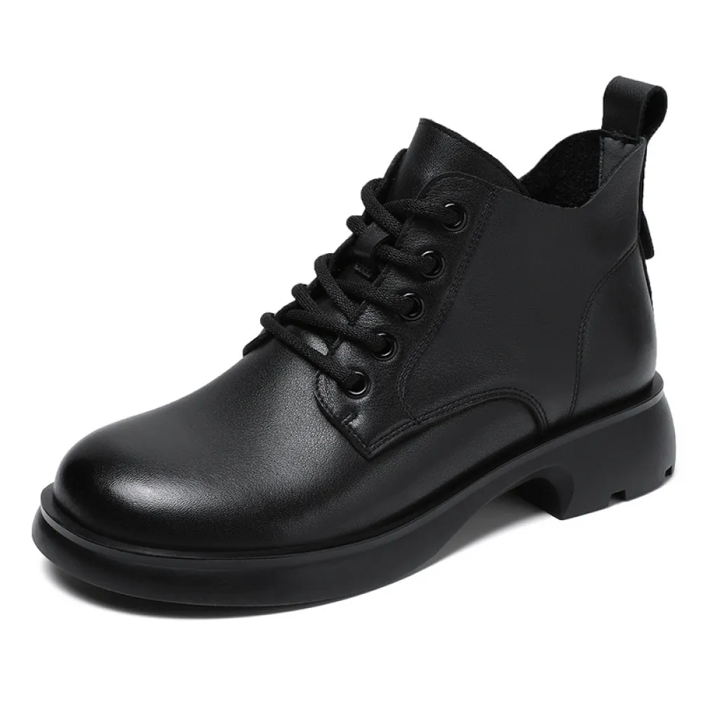 Leather Doc Martens Women's V-Top Lace-Up Ankle Boots