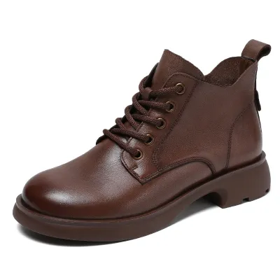 Leather Doc Martens Women's V-Top Lace-Up Ankle Boots 02