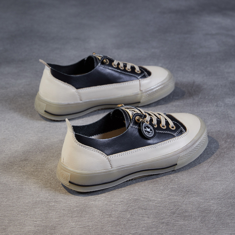 Leather Slip-On Soft-Soled Casual Board Flats