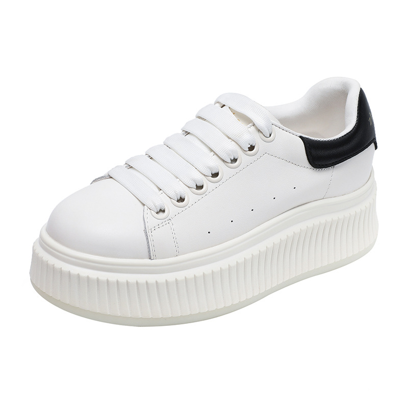 Leather Sports Casual Shoes High Soled Board Shoes