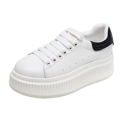 Leather Sports Casual Shoes High Soled Board Shoes 01