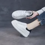 Leather Sports Casual Shoes High Soled Board Shoes