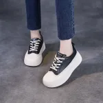 Muffin Platform Casual Leather White Shoe Flats