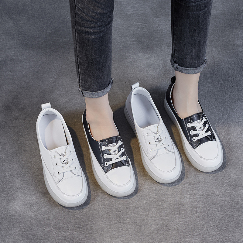 Shallow Mouth Cowhide Thin Breathable Soft Flat Shoes