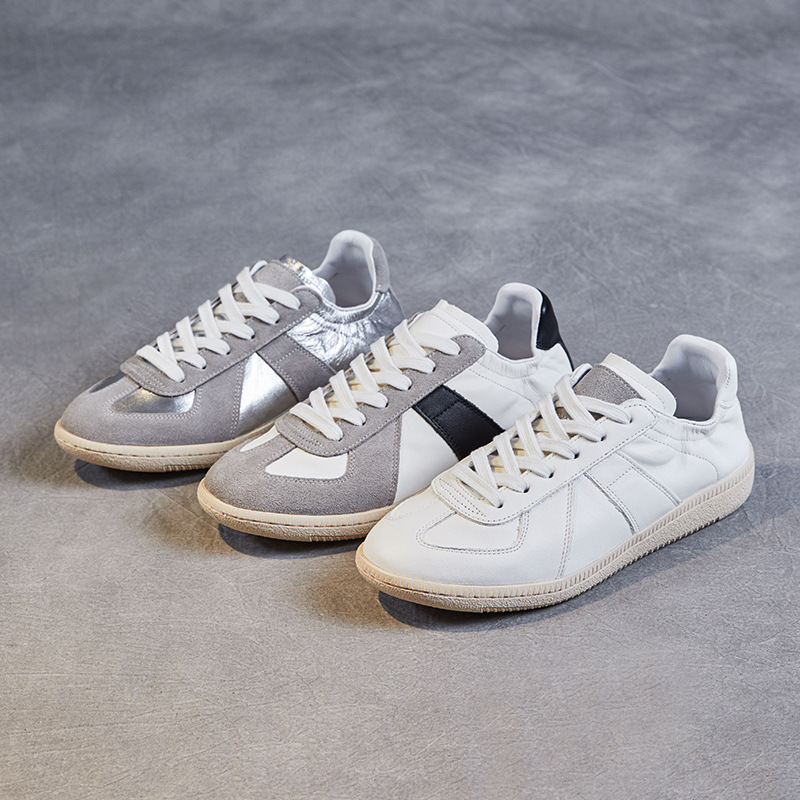 Leather German Training Shoes Niche Retro Flat Casual Shoes