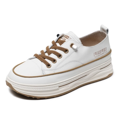 Leather Platform Soles Casual Flats with Increased Elastic Straps 01